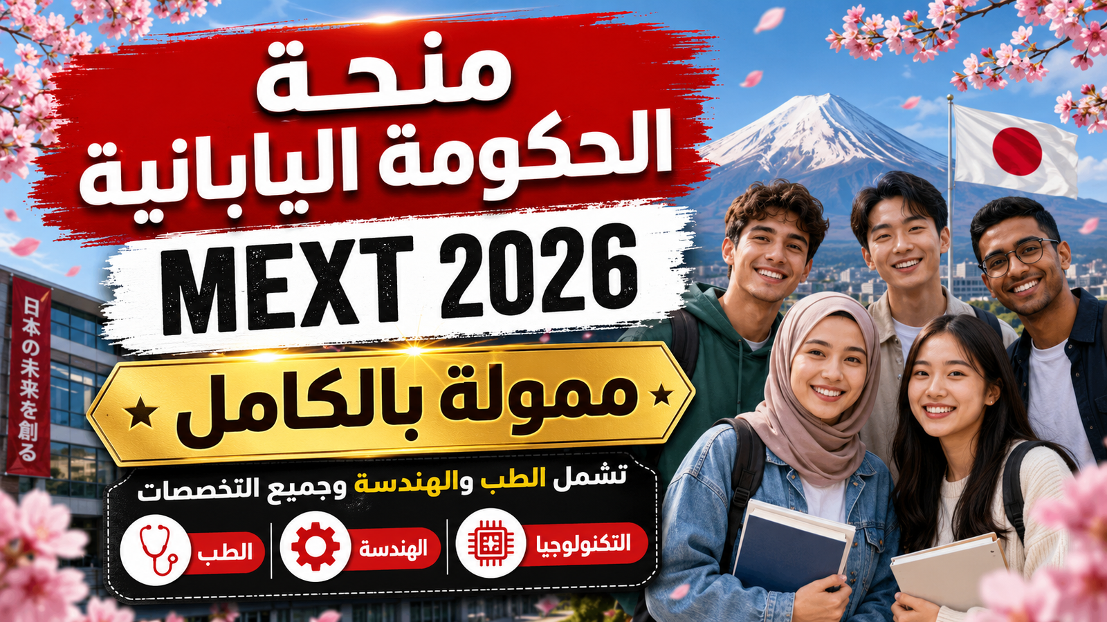 منحة الحكومة اليابانية MEXT الممولة بالكامل 2026